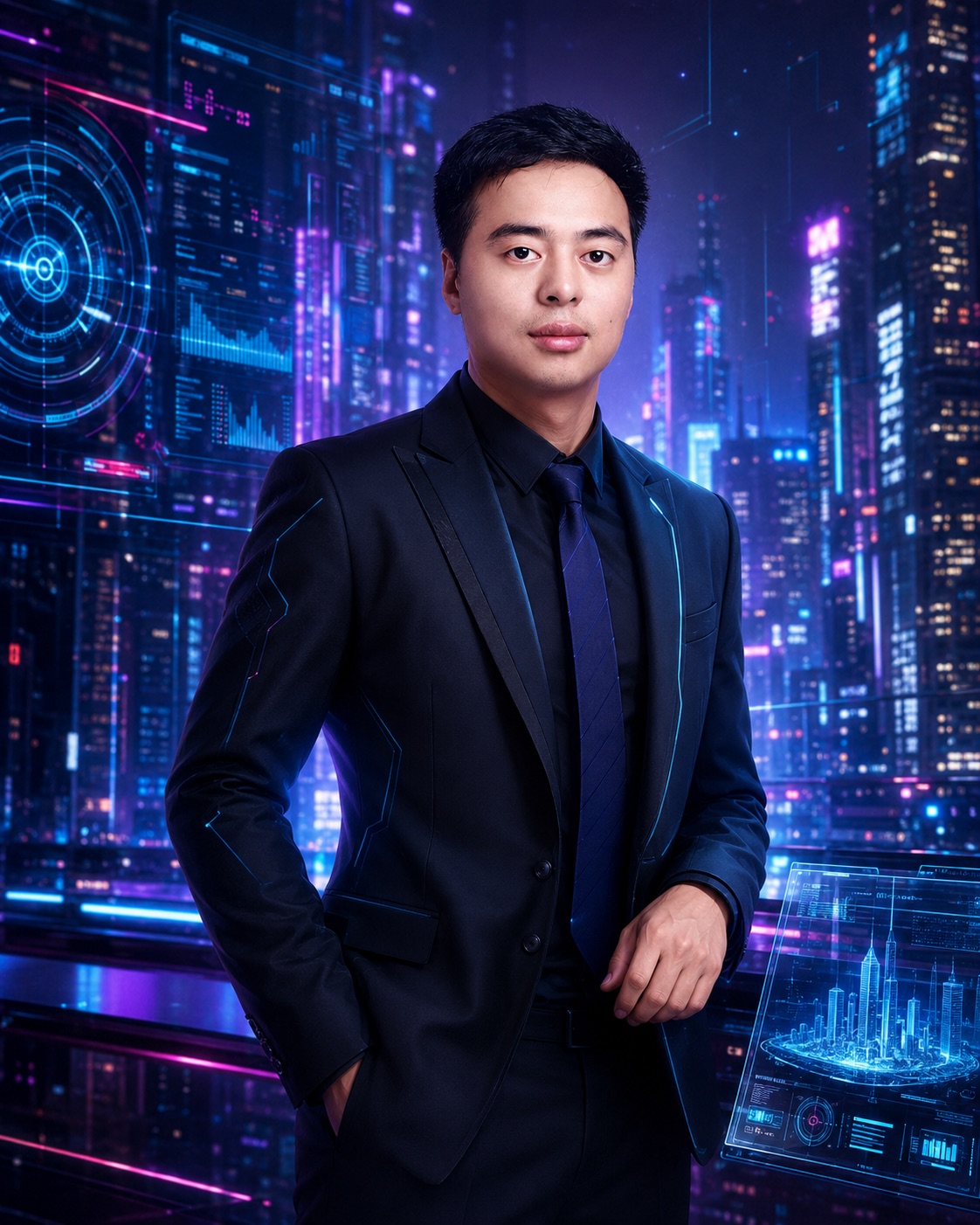 AI 城市科技风个人视觉